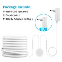 Aukštos klasės LED neoninė juosta po spintelėmis 24V COB Neoninė juosta Prasiskverbiamas medis Jutiklinis pritemdymo jungiklis Virtuvės Spintos Drabužių spintos Dekoravimas 2M balta