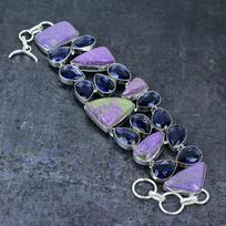 Purpuritas, Iolitas Brangakmenis 925 Sterlingo Sidabro Papuošalai Apyrankė 7-8