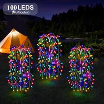 200/100 LED Lauko Saulės Fejerverkų Apšvietimo Dekoracija LED Šviesa Pasakų Žiburiai Ramadanui Lempa Atsparus Vandeniui Girlianda Kiemsams warm-100LED,1pc brown