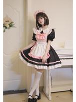 Plus Size Cafe Maid Cosplay Princess Dress for Women's Role Play Party Small
