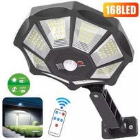 168LED Saulės Šviesa su Judesio Jutikliu Lauko Gatvių Apšvietimas 8 Šviesos Elementais Maitinamas Lauko Apšvietimas Judesio Jutiklis Kiemui Gatvės Lempa 1PCS