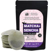 The Tea Trove Japonijos Matcha žaliosios arbatos maišeliai - 40 ekologiškų Matcha arbatos maišelių + Sencha žaliosios arbatos maišelis užsegamame maišelyje, 0,06 kg