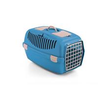 Transportavimo narvas Gulliver 3 su plastikinėmis durelėmis 61x40x38cm mėlynas
