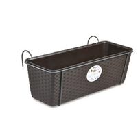 Gėlių dėžutė balkonams su metaliniu laikikliu Natūrali 50x18x16cm pilka, Rõdukast kinnitusega Balcony Natural metallist 50cm 9,2L pruunikas hall