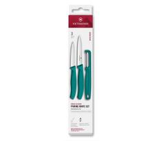 Victorinox - SWISS CLASSIC 3 vnt. virtuvinių peilių rinkinys su skustuvu, turkio spalvos