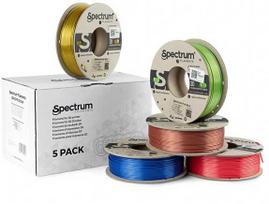 Spectrum Filament PLA Silk 5x250g, mišinys, Glorious Gold, Spicy Copper, Apple Žalias, Ruby Raudona, Indigo Mėlyna