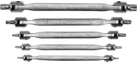 Torx raktų rinkinys su lanksčia galvute T15-T60, CrV, sunkiai pasiekiamiems varžtams
