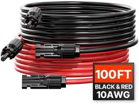 Saulės baterijos prailginimo laidas, 30.48m 10AWG MC4 jungtys, 1500V 30A saulės kabelis, saulės baterijos prailginimo kabelis