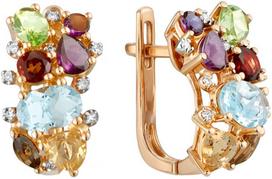 Auksiniai auskarai su briliantais ir citrinais Brasco 63119