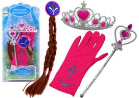 Mažosios princesės aksesuarų rinkinys: lazdelė, pirštinė, karūna, kasytės
