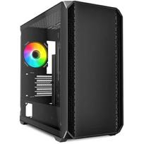 mATX PC korpusas - SHARKOON - MK2 RGB - Juodas - Iš anksto įmontuoti ventiliatoriai - Dviejų radiatorių palaikymas