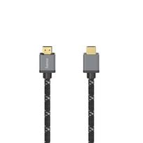 Hama HDMI cable, 3 m, HDMI Type A (Standard), Black, Grey