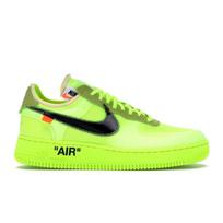 Off-White x Nike Air Force 1 Low Volt Unisex Sportbačiai Geltonas Kūgis-Juodas-Hyper-Jade AO4606-700 40.5