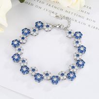 Jewelry Set Jewelry Bracelet Collarbone Chain Zircon Flower Premium Versatile Light Luxury Women'S Batch