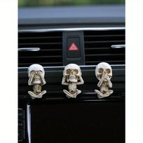 3 vnt. kaukolės dizaino automobilio ornamentas one-size įvairiaspalvis