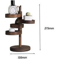 Spiral Display Stand - Multi-Tier Rotating Shelves Organizer, Decorative Wooden Jewelry Storage with 4 Adjustable 360° Shelves, Space-Saving Design