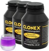 "Tauro" 3 x 50 ml rinkinys su talpykla auginiams mirkyti (šaknų hormonas, šaknijimosi gelis, šaknų stimuliatorius) (Clonex 3 pakuotės su talpykla)