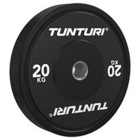 Svarmenys TUNTURI Platinum Bumper Plate Black (5–25 kg) (Svoris: 20 kg)