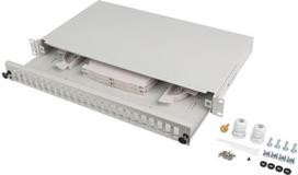 Lanberg 24XSC DUPLEX / 24XLC QUAD RACK 19" 1U FIBER OPTIC DISTRIBUTION FRAME GRAY + ACCESSORIES