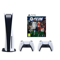 SONY PLAYSTATION 5 DISC SU DVIEM PULTELIAIS + FC 26 ( ne naujas, bet geros būklės)