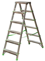 Kopėčios aliuminės, buitinės, dvipusės EUROSTYL | 6 pakopų 121-131cm, max 150kg