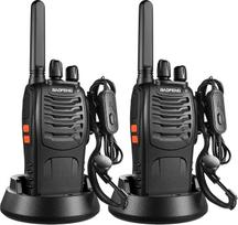 "Baofeng Walkie Talkies PMR446" dvipusio ryšio radijo stotelė Profesionalus didelio nuotolio 16 kanalų VOX įkraunama Walkie Talkie BF-88X, ausinės, baterija ir įkroviklis (2 vnt.)