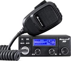"Midland 18" CB radijo stotis su LCD ekranu, VOX laisvų rankų funkcija, 12 V jungtimi, daugiafunkciniu standartu, S-metru, radijo dažnių stiprintuvu, skirta lengviesiems ir krovininiams automobiliams, juoda