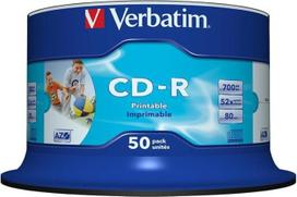 "Verbatim" kompaktinių diskų "CD-R Wide Printable Surface" 52x 700MB kompaktinių diskų ruošiniai 50 vnt.