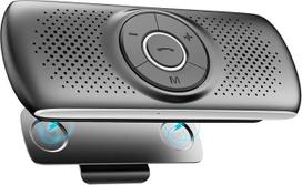 AGPTEK "Bluetooth 5.0" laisvų rankų įrangos rinkinys automobiliui Įmontuotas mikrofonas su spaustuku, skirtas GPS muzikai TF kortelės lizdas Automatinis pakartotinis prijungimas Automobilinis garsiakalbis IOS Siri ir "Google Assistant