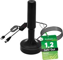Anadol AXRED Magnes DVBT2 antena su 30 dBi stiprintuvu, skirta naudoti patalpose ir lauke, DVBT antena TV imtuvui, DVB-T DVB-T2 antenos, DVB T2 vidaus antena su 5 m kabeliu