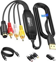 avedio nuorodos VHS į skaitmeninį keitiklį, USB 2.0 Cpture Card, 1080P vaizdo įrašymo įrenginys Konvertuoti VHS VCR DVD į skaitmeninį adapterį, vaizdo įrašymo kortelė su Scart/AV adapteriu su Windows, Mac OS