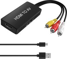 HDMI ir RCA keitiklio adapteris HDMI ir AV 1080P HDMI ir kompozitinis CVBS AV adapteris Vaizdo garso su AV kabeliu Palaiko PAL/NTSC, skirtas kompiuteriui, televizoriui, WII, Xbox, STB, VHS, VCR
