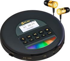 KLIM Nomad CD grotuvas Bluetooth - Tragbarer CD-Player Discman mit langlebigem Akku - Inklusive Kopfhörer - CD-R, CD-RW, MP3 - Mit TF-Reader, Radio FM - Ideal für Autos - Or