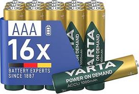 VARTA 16 x AAA įkraunamų baterijų, 1000 mAh Ni-MH, iš anksto įkrautos, paruoštos naudoti [išskirtinis "Amazon" pasiūlymas]