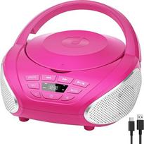 "Gueray" CD grotuvas Nešiojamasis "Boombox" radijo imtuvas su CD grotuvu CD grotuvas su garsiakalbiu Ekrano palaikymas FM radijo atminties funkcija PROG atkūrimas AUX atkūrimas Rausva
