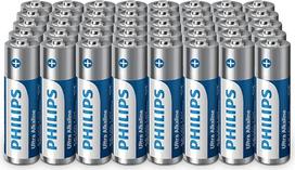 "Philips Ultra AA" šarminės baterijos - ilgai veikiančios baterijos nuotolinio valdymo pulteliams, žaislams ir laikrodžiams, 40 vnt.