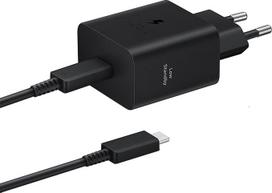 "Samsung EP-T4511X" greitojo įkrovimo adapteris, USB-C įkroviklis su 45 W greituoju įkrovimu, suderinamas su kitų gamintojų įrenginiais, su duomenų kabeliu, juodas