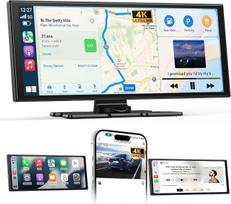 2025 Naujausias 11,5 colio "Carplay" ekranas ir "Carplay Android" automobilio ekranas: Telefonas su navigacija 4K Dash Cam atbulinės eigos kamera "Bluetooth" "Siri" valdymas balsu IPS jutiklinis ekranas Mirror Link AUX FM 64G TF