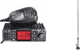 Albrecht AE6290 CB radijo imtuvas, 12629, su integruota retransliatoriaus/pertraukiklio funkcija, 12/24 V, VOX, RJ-45 vakarinis kištukas ir T-27, CB radijo antena, 60 cm ilgio, 1/4 Lambda, 4 m ilgio laidas, juoda (juoda)