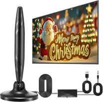 BIHPJD DVB-T/DVBT2 antena, HDTV TV antena su stiprintuvu, patalpų antena televizoriams su stipriu magnetiniu pagrindu, 420 km atstumu ir 360° priėmimo kampu, tinka 4K 1080p ir visiems televizoriams