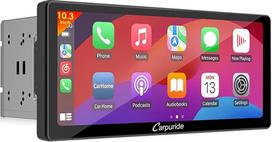 Carpuride YT103S Dvigubas DIN automobilinis radijas su belaidžiu "CarPlay" ir "Android Car", 10,3 colio IPS jutiklinis ekranas, GPS navigacija, BT, USB, FM