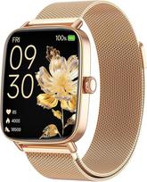 Išmanusis laikrodis moterims vyrams su telefono funkcija, 1,85 colio fitneso laikrodis "Smart Watch", 100 + sporto režimai, fitneso stebėjimo įrenginys su širdies ritmo / SpO2 / miego monitoriumi, žingsniamatis, IP68 vandeniui atsparus sporto laikrodis iO