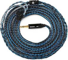 keephifi KBEAR ST16 Plus IEM kabelis 2 metrai 16 šerdžių 2m 5N OCC pasidabruotas pintas ausinių prailginimo kabelis su 3,5 mm paauksuotu kištuku (3,5 mm QDC, juodai mėlynas)