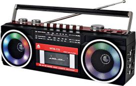 Retro 80-ųjų kasetinis magnetofonas "Boombox" su "Bluetooth", AM/FM/KW radiju, USB įrašymu, ausinių lizdu, 16 W RMS stereofoniniu garsu