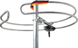 SCHWAIGER radijo antena FM žiedinė dipolinė antena Radijo imtuvo analoginė stogo antena 87,5-108 MHz su simetrijos siųstuvo stiebo spaustuku 32-60 mm iš anksto sumontuota aliuminis
