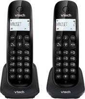 VTech CS1401 DECT belaidis telefonas su 2 rageliais, skambintojo blokavimu, laisvų rankų įranga, skambinančiojo aptikimo funkcija, ekrano apšvietimu, "Eco" režimu, maža spinduliuotė, juodas