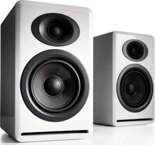 "Audioengine P4" pasyviosios knygų lentynos garsiakalbiai | Namų stereofoninės aukštos kokybės 2 kanalų stalinės kolonėlės (baltos spalvos)
