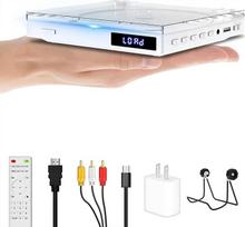"Maite" mini DVD grotuvas Nešiojamasis, be regiono, su 1080P HDMI prievadu/AV išvestimi, NTSC/PAL, DVD grotuvas televizoriui su AV/HDMI kabeliu/USB atkūrimo nuotolinio valdymo pultu ir stovu, nepalaiko "Blueray