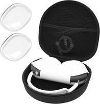 "ProCase" ausinių dėklas ausinėms "AirPods Max 2020" su 2 išmaniaisiais silikoniniais dangteliais, kelioninis krepšys ausinėms, krepšys, ausinių dėklas ausinėms "AirPods Max" - juodas skaidrus