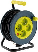 "Zenitech" - Kabelių ritė su 4 lizdais - 15 m (3G1 mm²), juoda